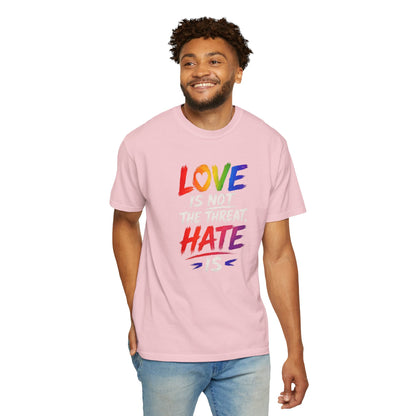 "Love Is Not The Threat, Hate Is" T-Shirt