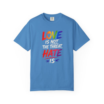 "Love Is Not The Threat, Hate Is" T-Shirt