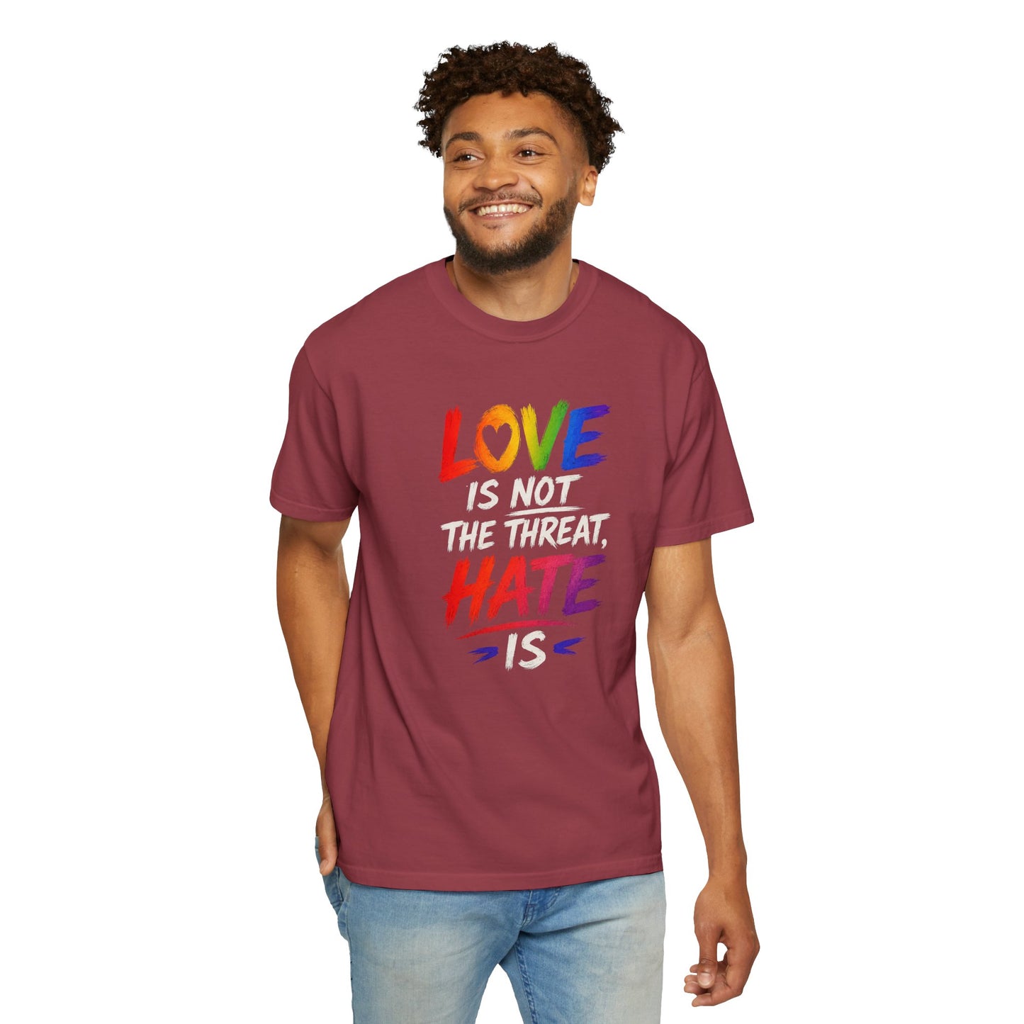 "Love Is Not The Threat, Hate Is" T-Shirt