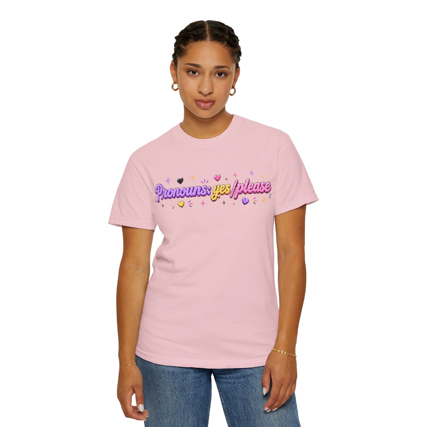 "Pronouns: Yes/Please" T-Shirt