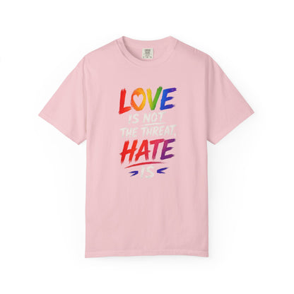 "Love Is Not The Threat, Hate Is" T-Shirt