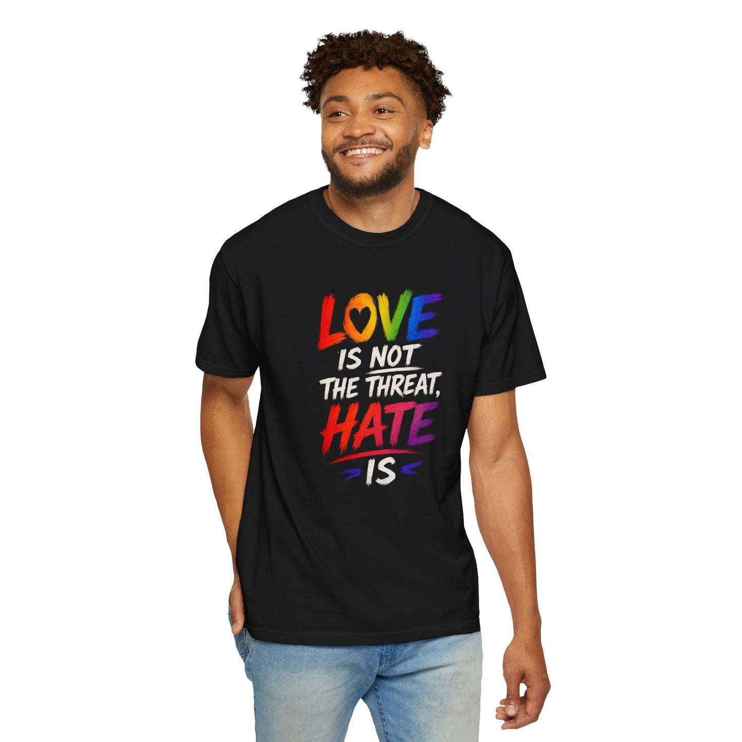 "Love Is Not The Threat, Hate Is" T-Shirt