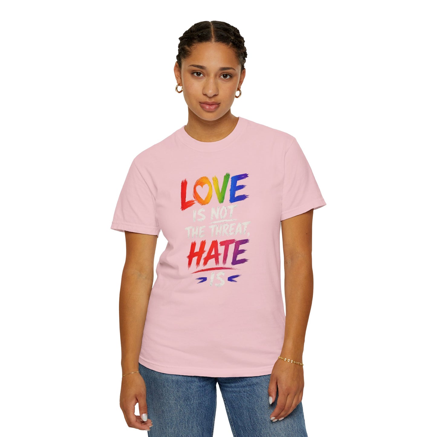 "Love Is Not The Threat, Hate Is" T-Shirt