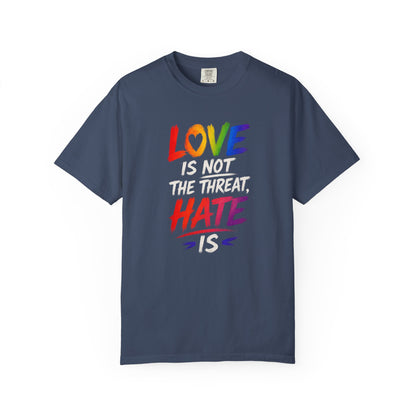 "Love Is Not The Threat, Hate Is" T-Shirt