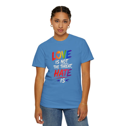 "Love Is Not The Threat, Hate Is" T-Shirt
