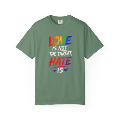 "Love Is Not The Threat, Hate Is" T-Shirt