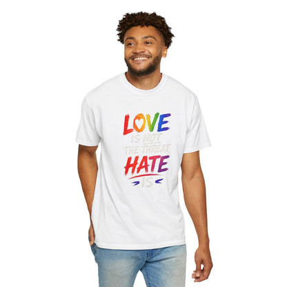 "Love Is Not The Threat, Hate Is" T-Shirt