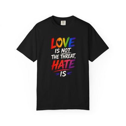"Love Is Not The Threat, Hate Is" T-Shirt